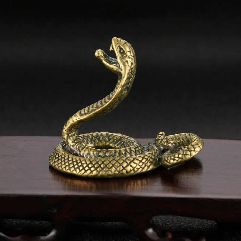 Mini Small Year of the Snake Bronze Solid Brass Copper Home Decoration