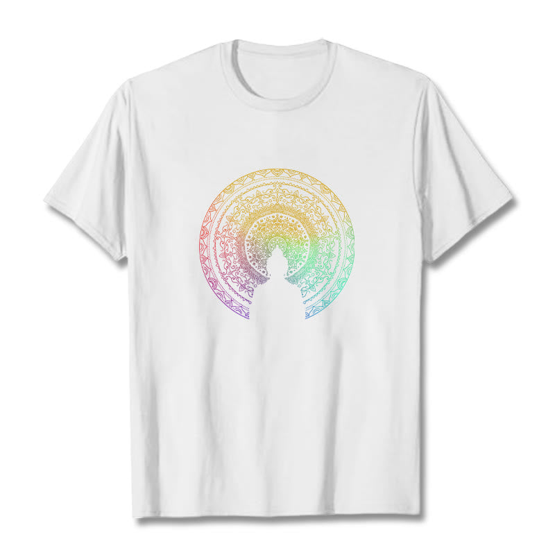 Colorful Gradient Mandala mystic zen Cotton Tee T-shirt