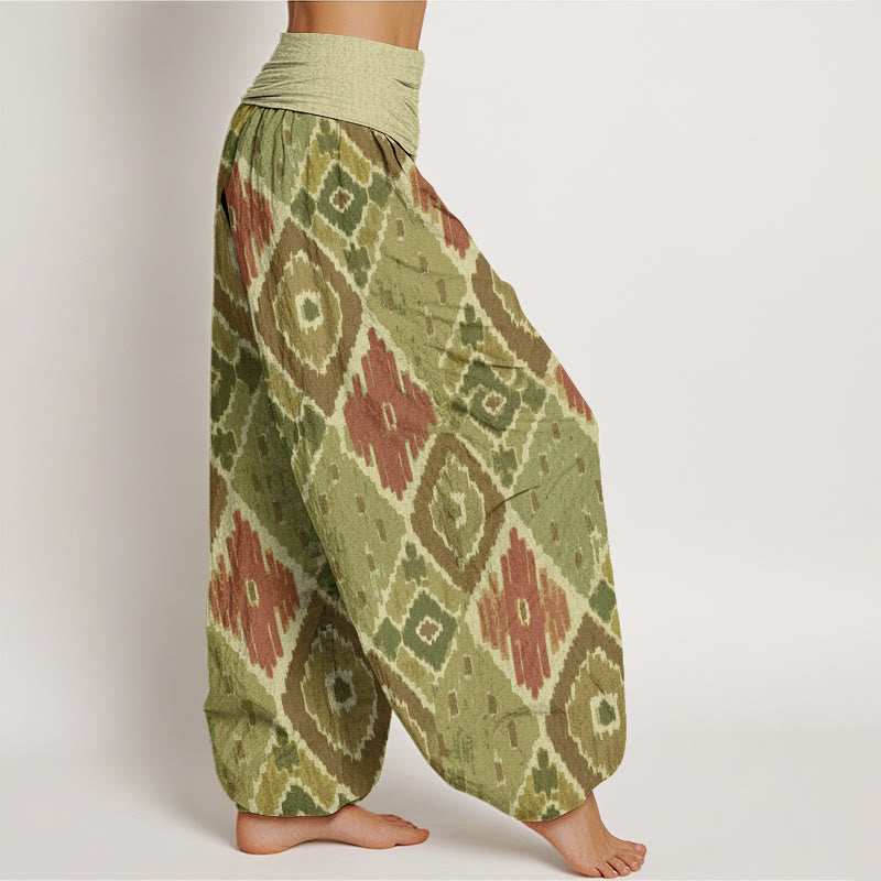 Plaid Printed Women's Elastic Waist Harem Pants