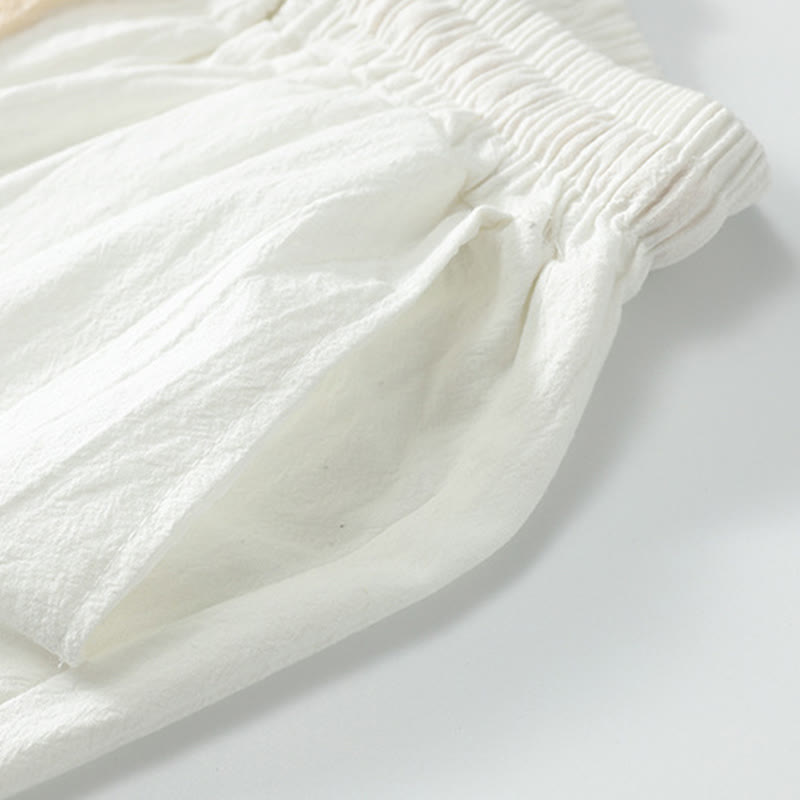 Casual Solid Color Men's Straight Shorts With Pockets Cotton Shorts Men's Pants
