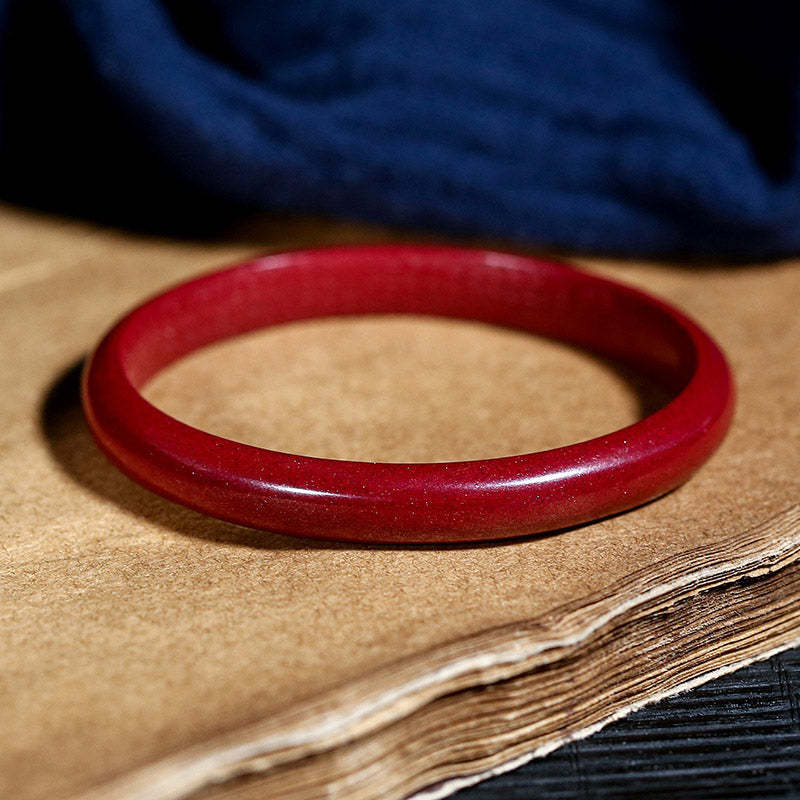 Cinnabar Heart Sutra Engraving Blessing Bangle Bracelet