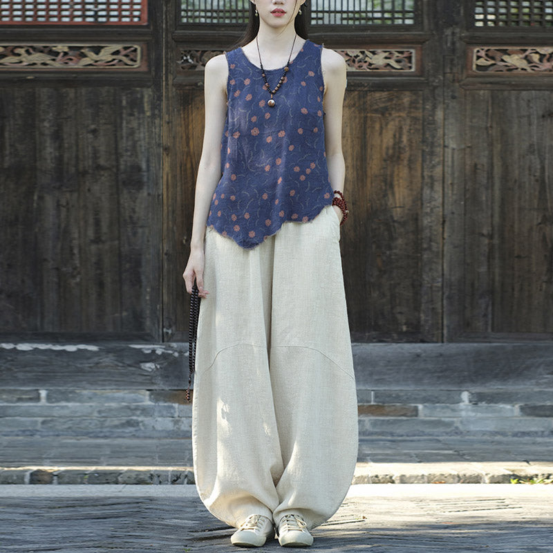 Cotton Linen Pants Harem Trousers Loose Zen Yoga Tai Chi Women's Pants