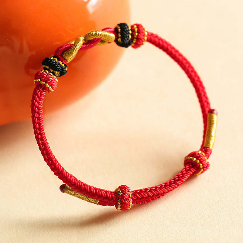 Handmade Ingot Pattern Braided String Protection Bracelet