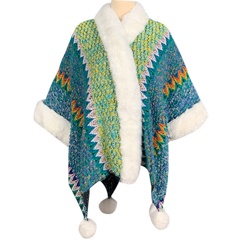 Tibetan Multicolored Striped Shawl Winter Cozy Travel Scarf Wrap