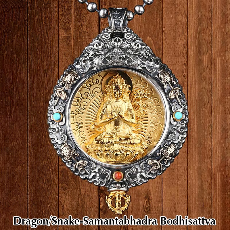 Chinese Zodiac Natal mystic zen Thangka Nine Palaces Eight Diagrams Wealth Rotatable Necklace Pendant