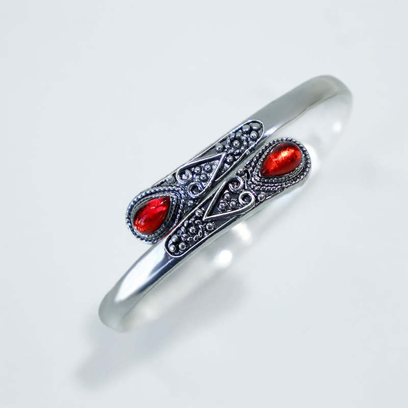 Zircon Water Drop Pattern Healing Cuff Bracelet Bangle