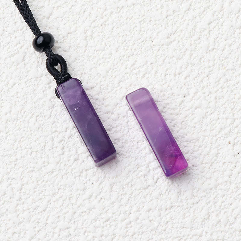 Various Rectangular Crystal Amethyst Green Aventurine Healing Necklace Pendant