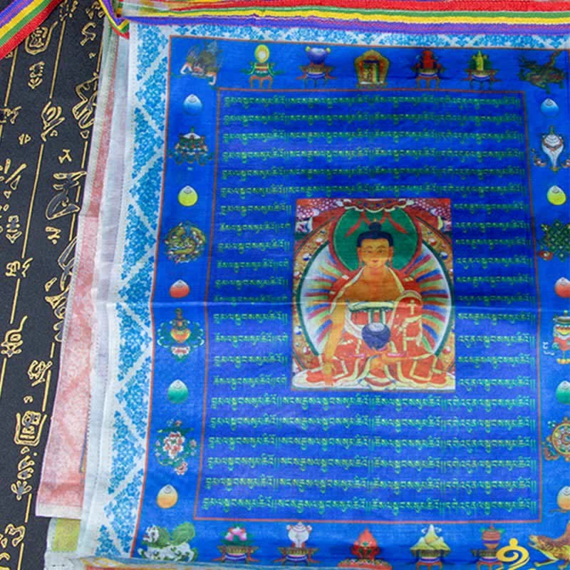 Tibetan 5 Colors Windhorse mystic zen Tara Scriptures Healing Auspicious Outdoor Prayer Flag