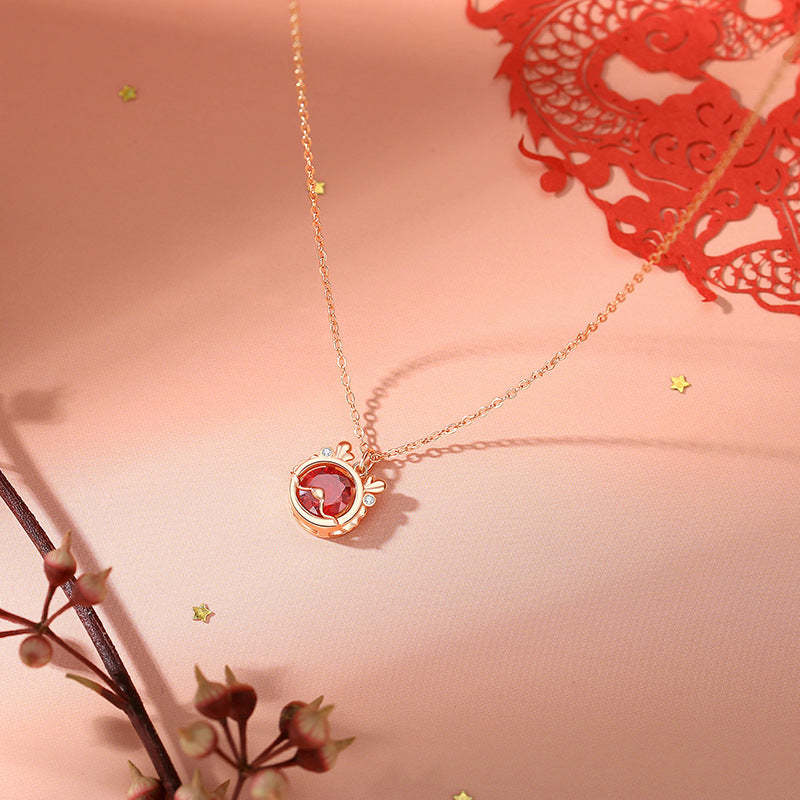 925 Sterling Silver Year Of The Dragon Luck Red Zircon Necklace Pendant Bracelet Earrings Ring (Extra 30% Off | USE CODE: FS30)