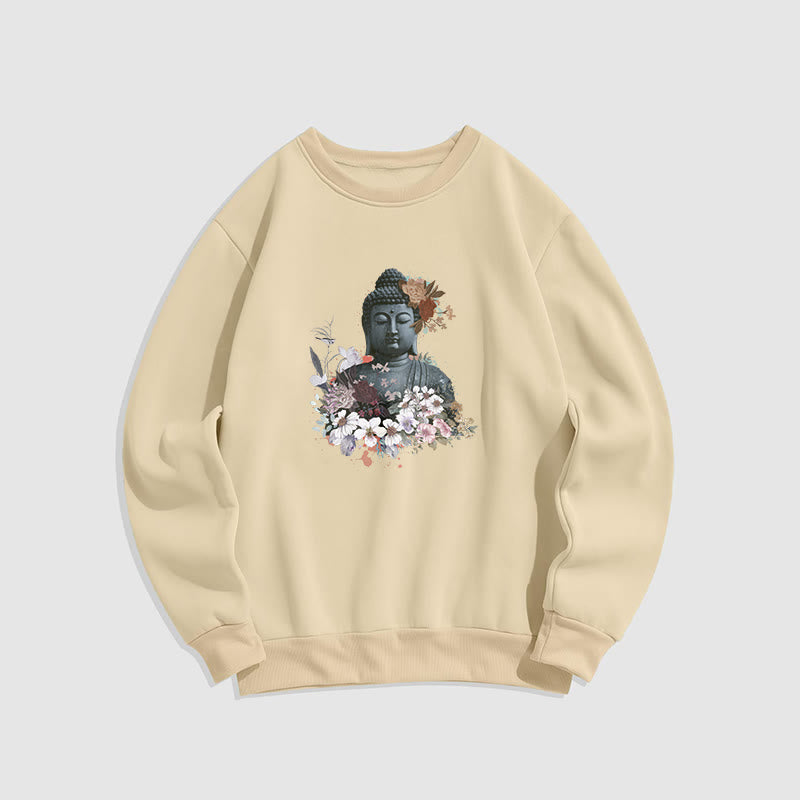 Colorful Flowers Surrounding mystic zen Fleece Lined Sweatshirt