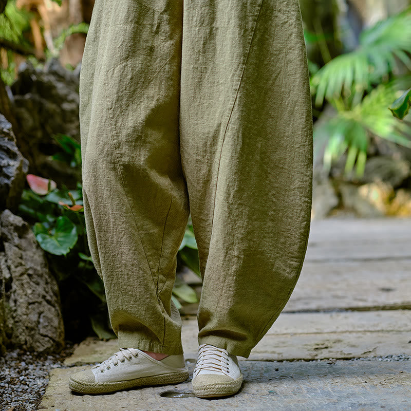 Solid Color Loose Yoga Harem Pants With Pockets