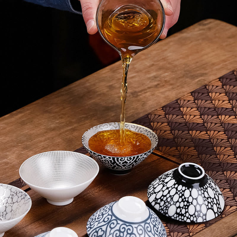 Tibet Pattern Fu Character Ceramic Teacup Kung Fu Tea Cups 55ml