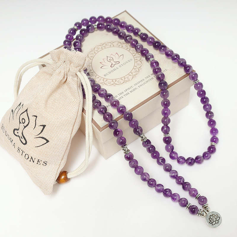 Natural Amethyst Purification Mala Bracelet