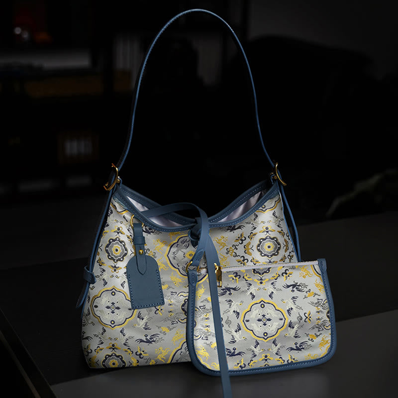 Handmade Flower Crane Deer Butterfly Song Brocade Crossbody Bag Hangbags