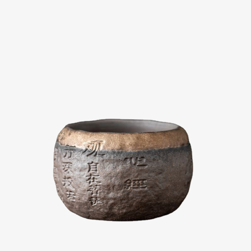 Heart Sutra Engraved Ceramic Teacup Kung Fu Tea Cup 130ml