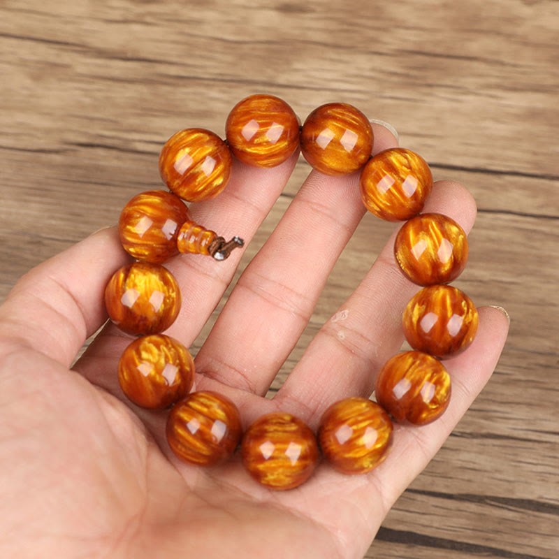 Golden Sea Willow Success Positive Bracelet Mala