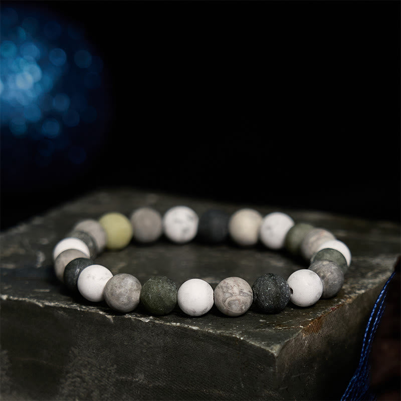 White Turquoise Picasso Jasper Green Calcite Blessing Bracelet