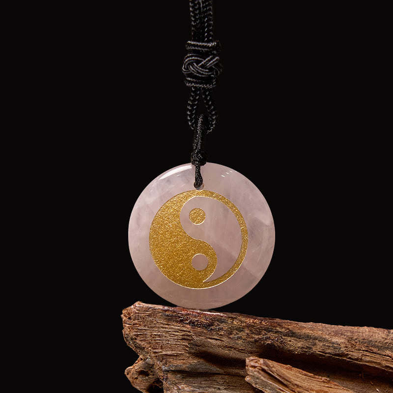 Various Crystal Amethyst Tiger Eye Green Aventurine Yin Yang Spiritual Necklace Pendant