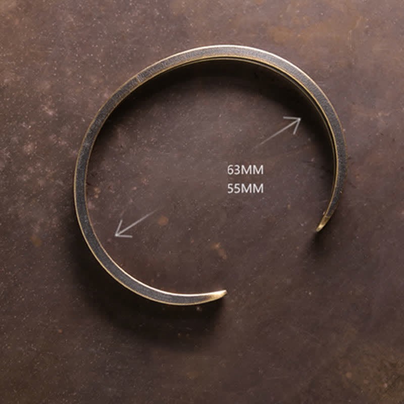 Rustic Copper Luck Viking Cuff Bracelet