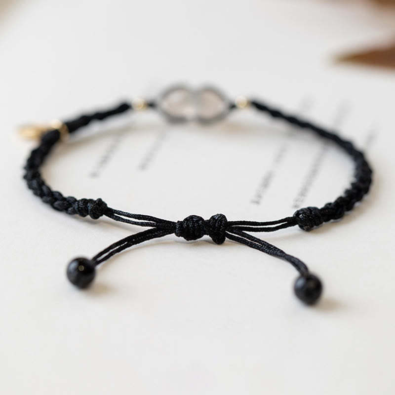 Chalcedony Round Peace Buckle Positive String Bracelet