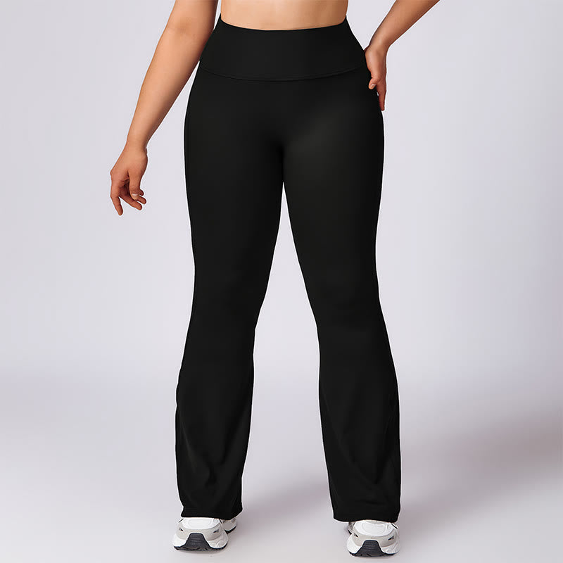 PLUS SIZE Zip Up Solid Sports Jacket Flared Pants Leggings Gym Yoga Quick Drying Outfits