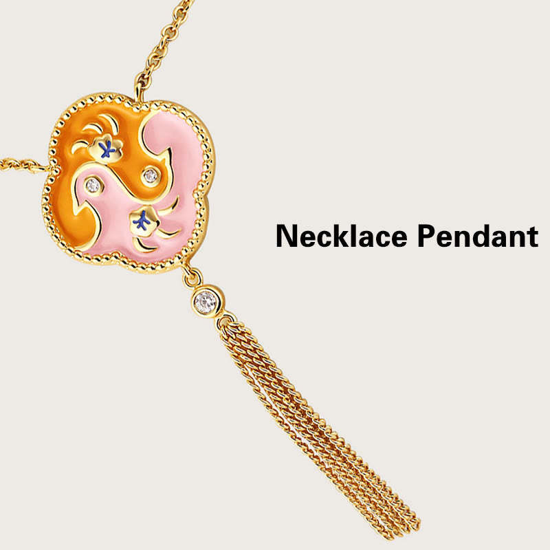 18K Gold Plated Copper Two Birds Zircon Healing Necklace Pendant Bracelet Earrings Set