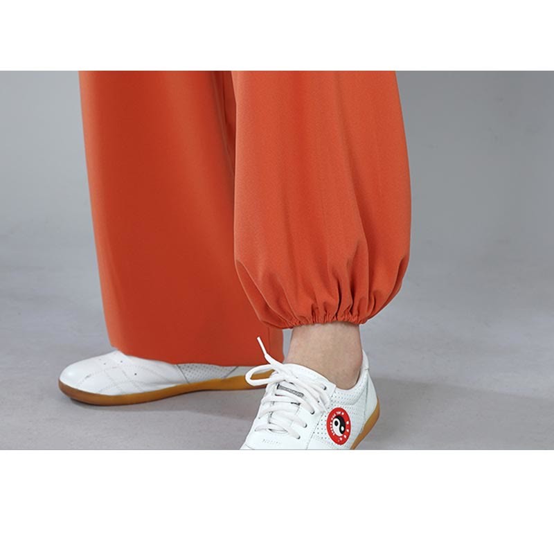 2Pcs Fall Solid Color Frog-Button Tai Chi Meditation Qigong Zen Practice Unisex Cotton Clothing Set