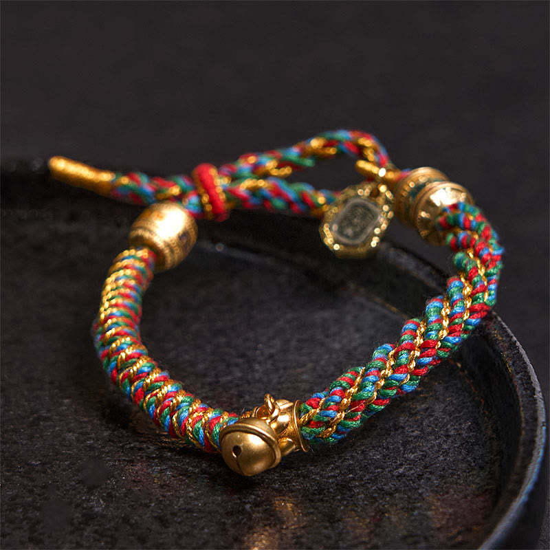 Tibetan Om Mani Padme Hum Carved Zakiram Goddess of Wealth Charm Amulet Bracelet