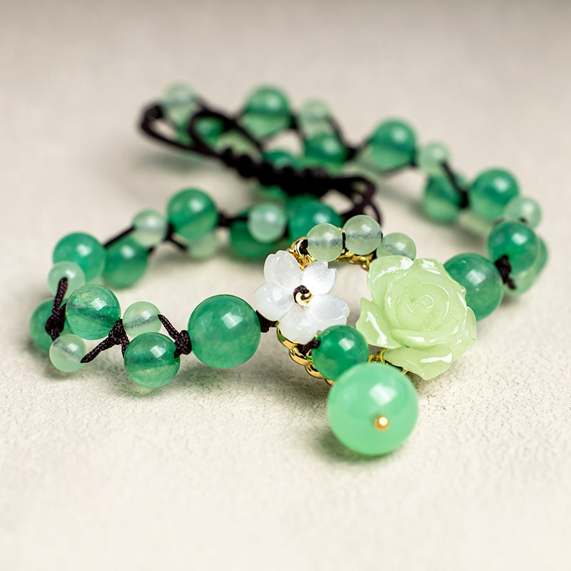 Financial Success Jade Braided Weave Prosperity Abundance Anklet