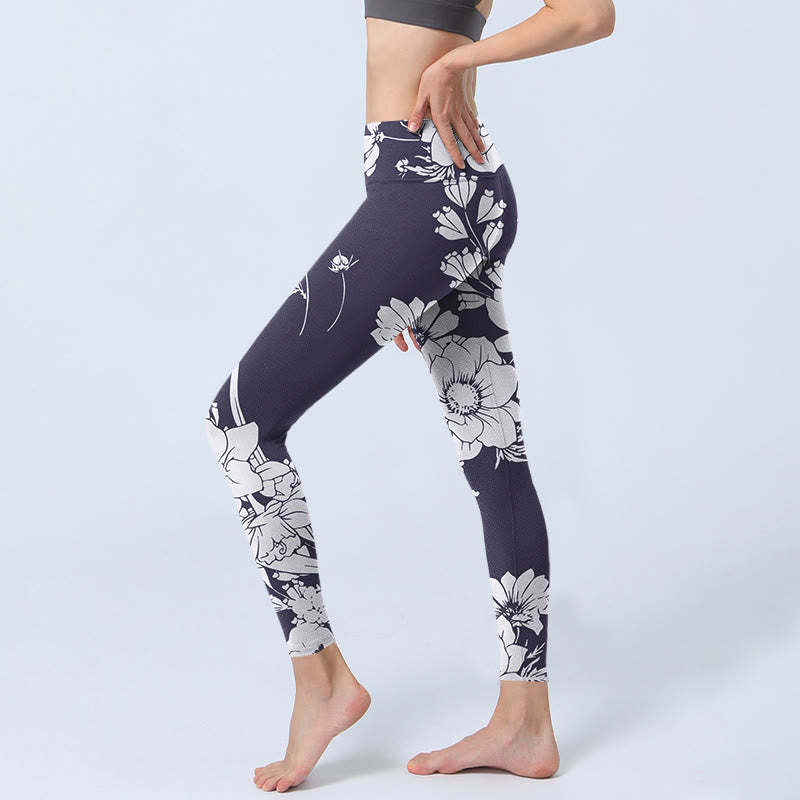 Flowers Blossom Print Sports Fitness Leggings Women's Yoga Pants