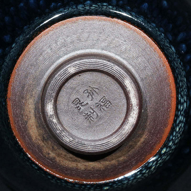 Handmade Blue Francolinus Spot Chinese Jianzhan Ceramic Teacup Kung Fu Tea Cup Bowl