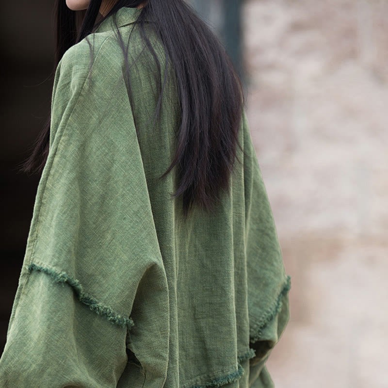 Irregular Splice Ramie Cotton Clothing