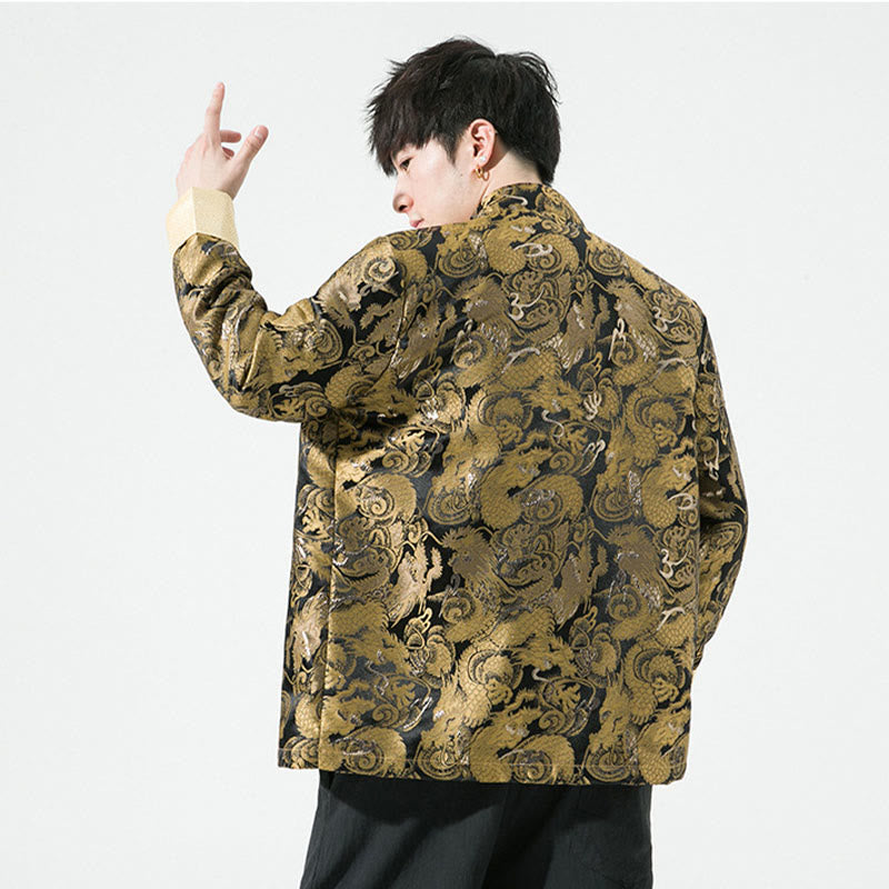 Chinese Dragon Frog-button Tang Suit Cotton Men's Jacket Shirt