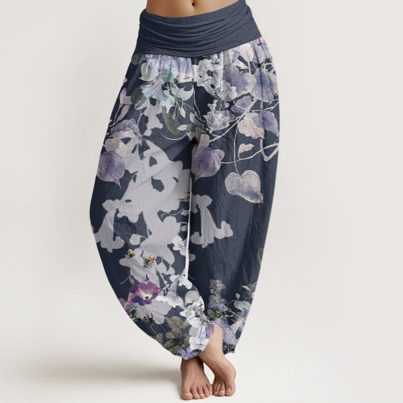 Morning Glory Totem Pattern Women's Elastic Waist Harem Pants