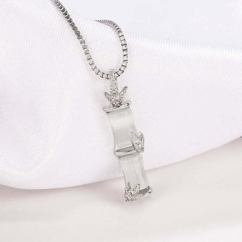Chalcedony Bamboo Pattern Harmony Necklace Pendant