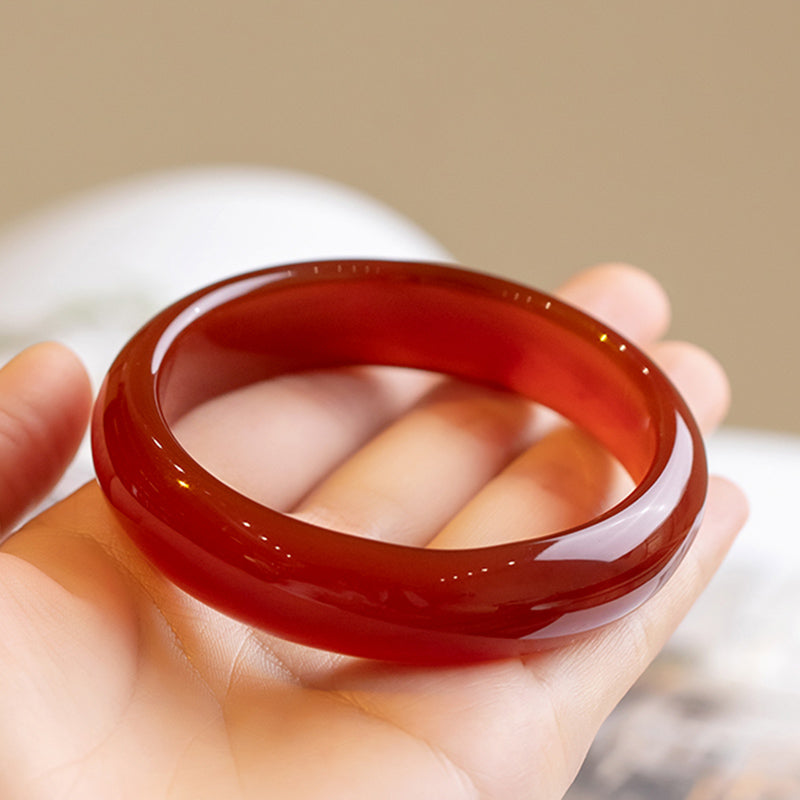 Natural Red Agate Confidence Bracelet Bangle
