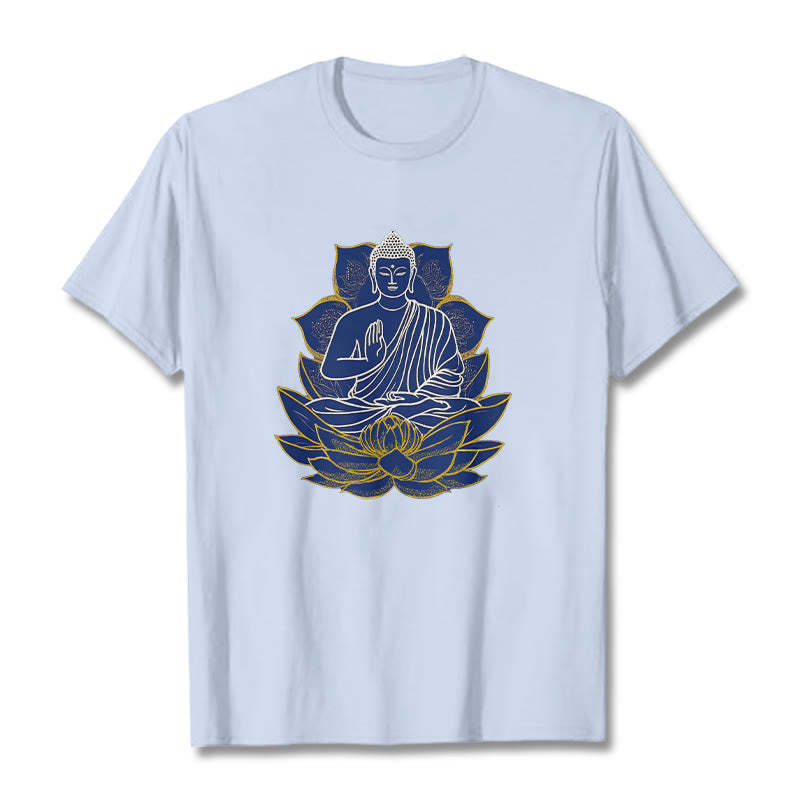 mystic zen Sitting On The Lotus Cotton Tee T-shirt