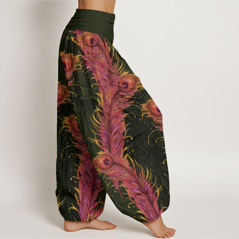 Bright Phoenix Pattern Women's Elastic Waist Harem Pants