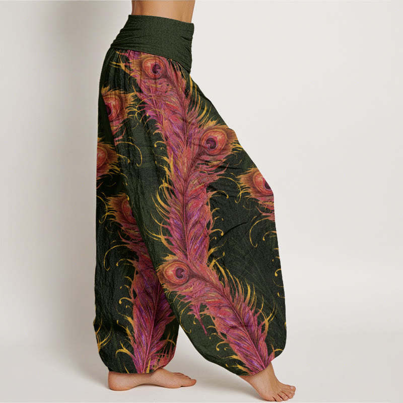 Bright Phoenix Pattern Women's Elastic Waist Harem Pants