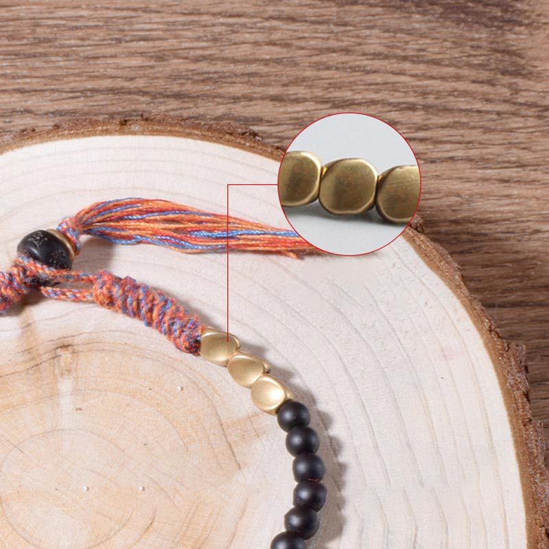 Handmade Tibetan Black Onyx Tassel Bracelet