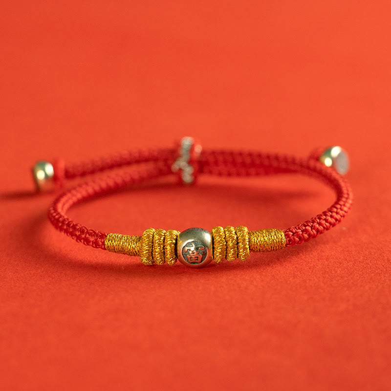 Red String Chinese Characters Protection Bracelet