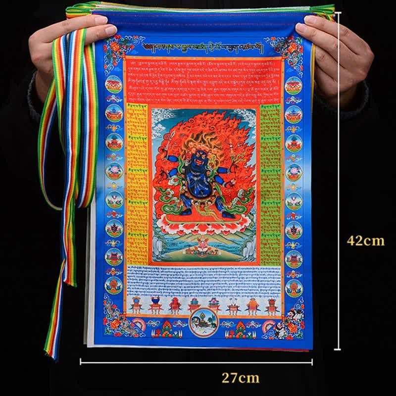 Tibetan 10 Colors Windhorse mystic zen Healing Auspicious Outdoor Prayer Flag