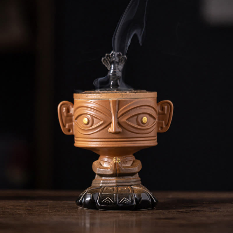 Sanxingdui Healing Ceramic Incense Burner Desk Decoration