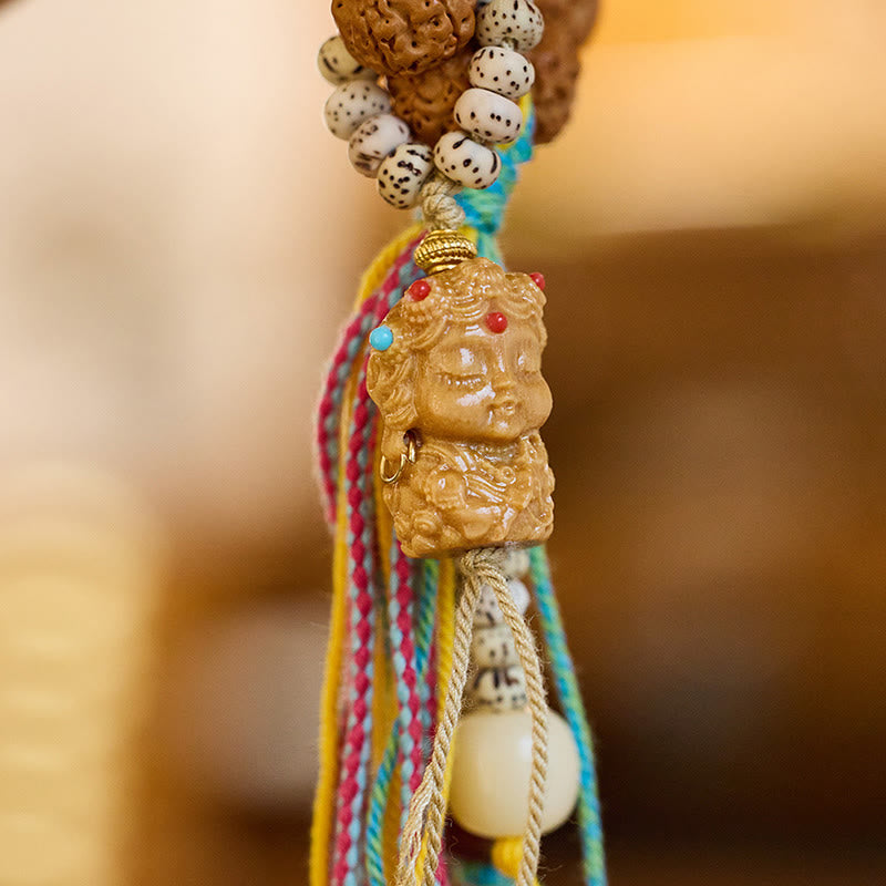 Tibet Rudraksha Bodhi Seed Amulet Wealth Luck Bracelet