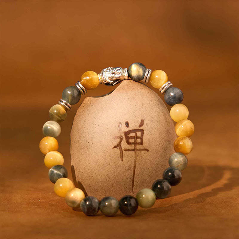 Blue Green Red Tiger Eye mystic zen Head Balance Bracelet