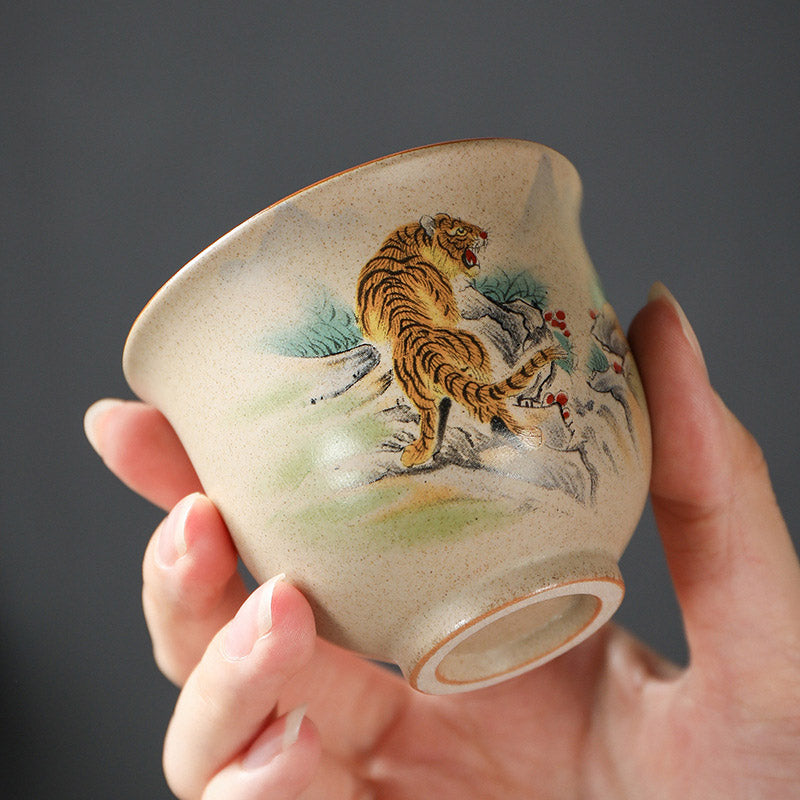 12 Chinese Zodiac Ceramic Teacup Kung Fu Tea Cup 130ml