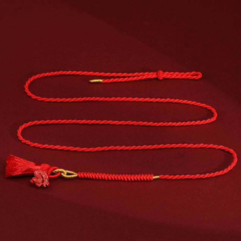Natural Cinnabar Dragon Blessing Red String Belly Chain
