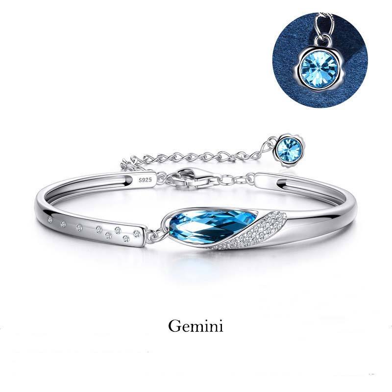 925 Silver Plated Copper 12 Constellations of the Zodiac Charm Bracelet