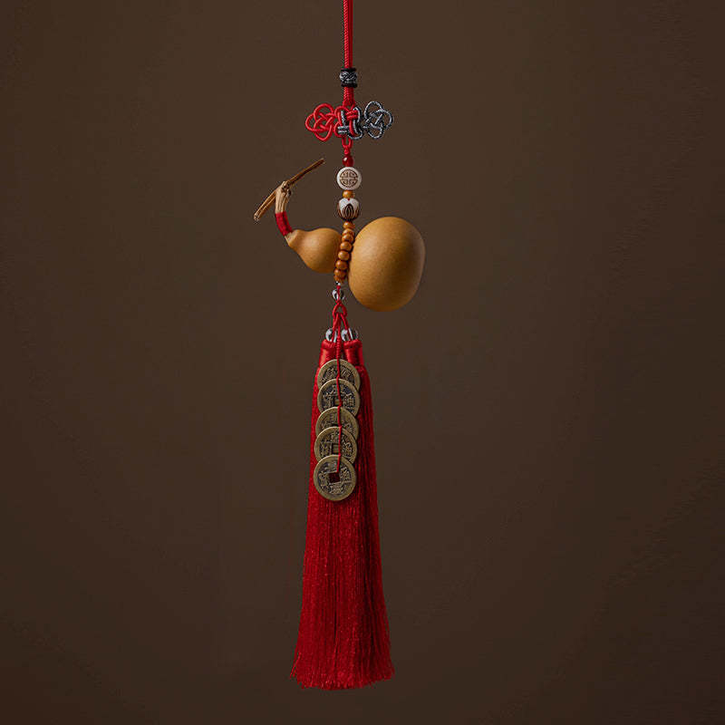 Feng Shui Coins Gourd Chinese Knot Lucky Coins Five Emperor Money Wealth Tassels Decoration