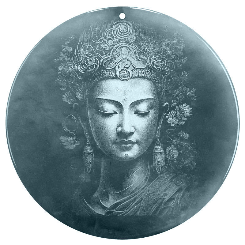 Kwan Yin Avalokitesvara Jade Abundance String Necklace Pendant